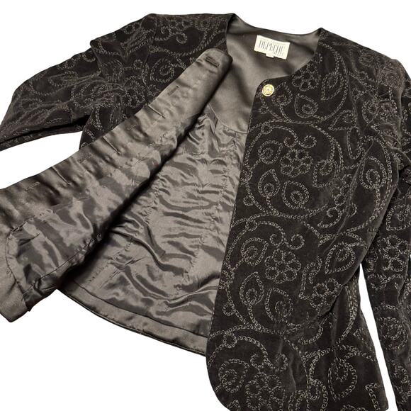 Yves Cossette DEPECHE Mode Jackets & Blazers - Vintage Yves Cossette Depeche Mode Black Velvet Blazer Jacket Women’s Size 8